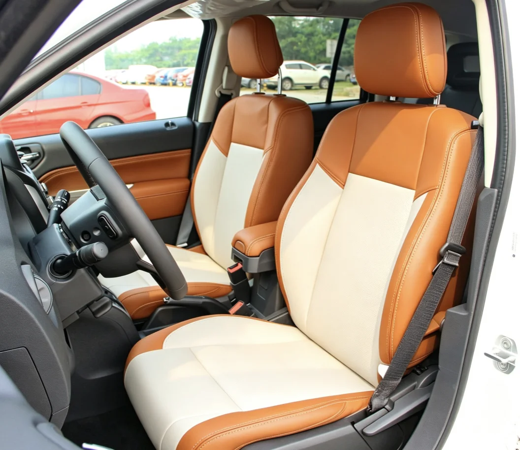 Für Jeep Compass 2011~2014 Maßgefertigte Autositzbezüge Luxuriöses Nappaleder 100% Passgenau Innenausstattung 360 ° Vollständige Abdeckung – Detail 3