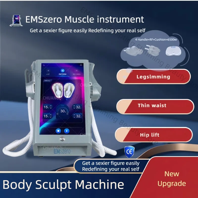 Professional EMSzero Machines 2025 6500w Slimming Body Sculpting Hiemt Shaping EMS Muscle Stimulator 5Handles RF