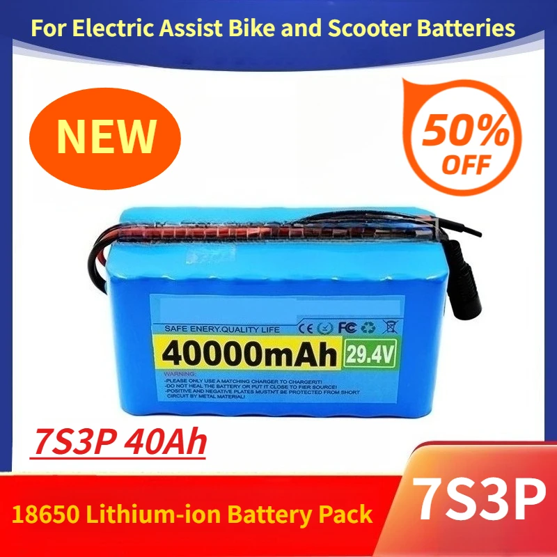 

24V 7S3P 40Ah 18650 Lithium-ion Battery Pack for Electric Assist Bike and Scooter Batteries with Built-in BMS