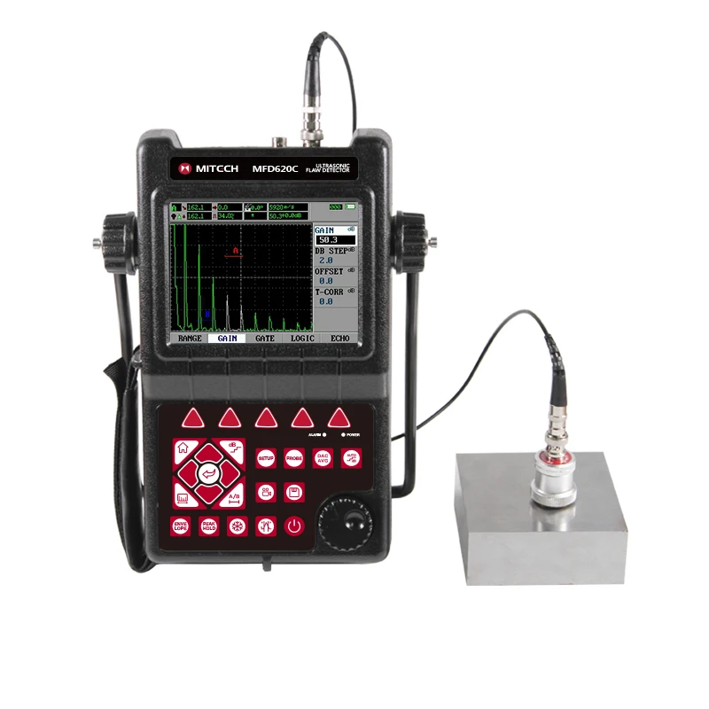 Mitech MFD620C NDT Digital Ultrasonic Flaw Detector with 4 MHz Beam Probe Industrial Metal Inside Crack Tester