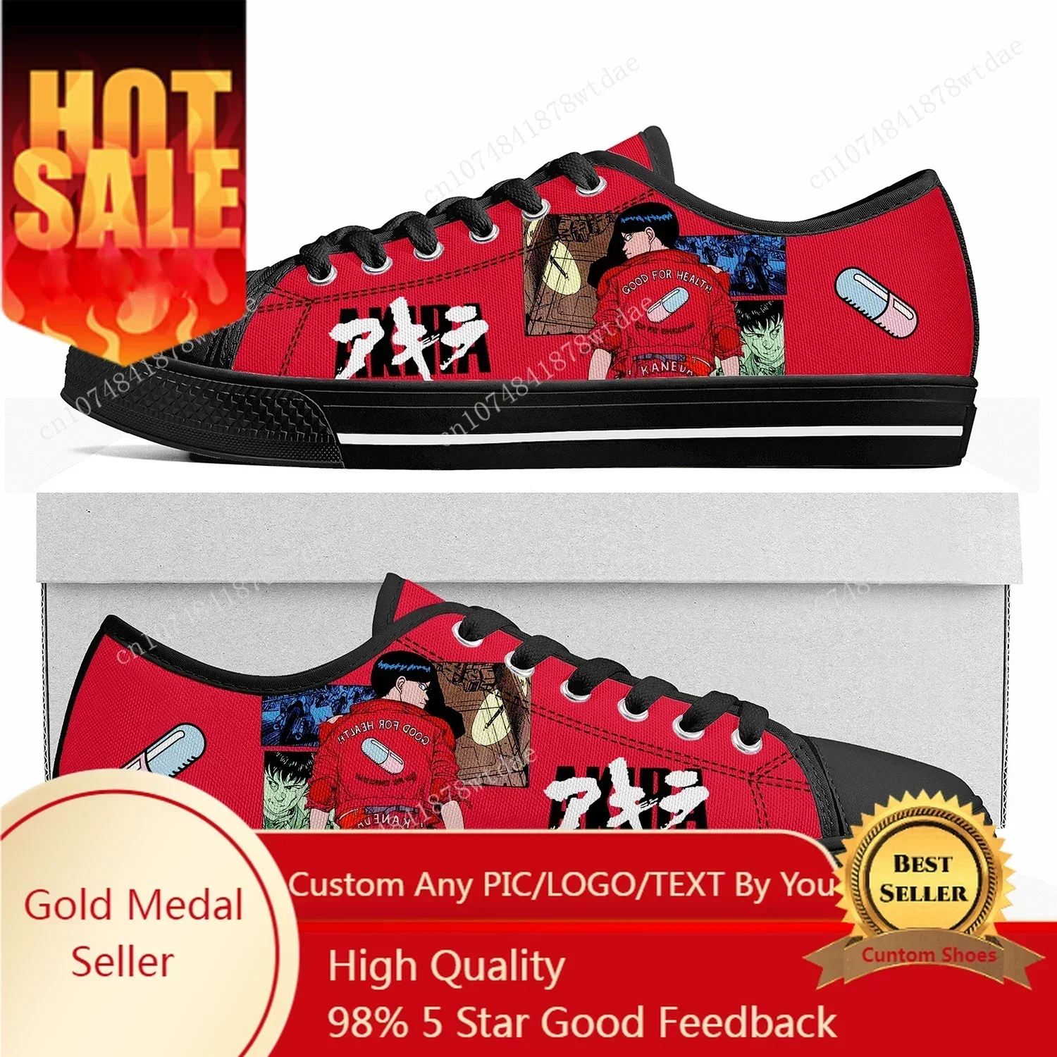 Akira Synthwave Low Top Sneakers Womens Mens High Quality Canvas Sneaker Casual Classic Anime Cartoon Customize Shoes