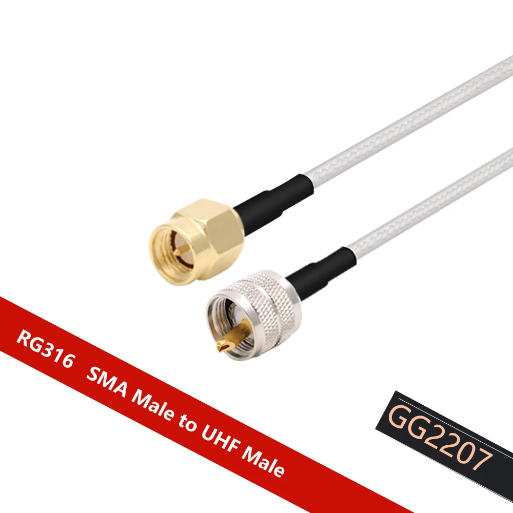 1 قطعة واي فاي هوائي RG316 كابل محوري PL259 UHF ذكر التوصيل SMA ذكر جاك ضفيرة محول ل TV إشارة WIFI GSM وحدة 4G 5G