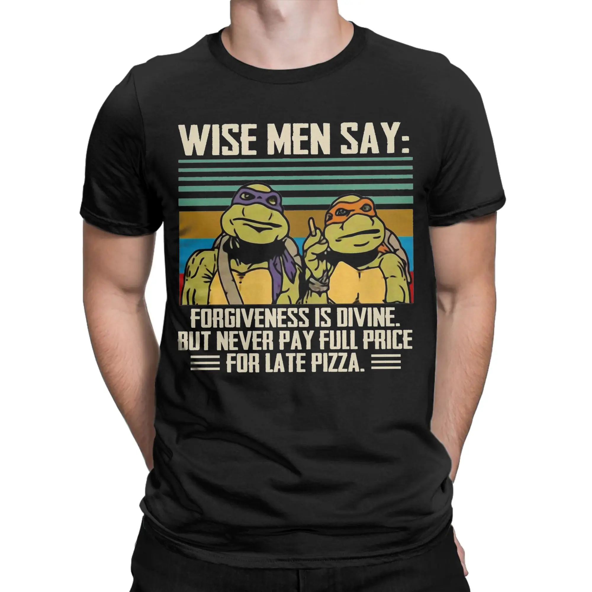 Harajuku TMNT T-Turtles Forgiveness Is Divine Tshirts Men's O-neck Short Sleeve Clothes 100%Cotton Summer Top Tee