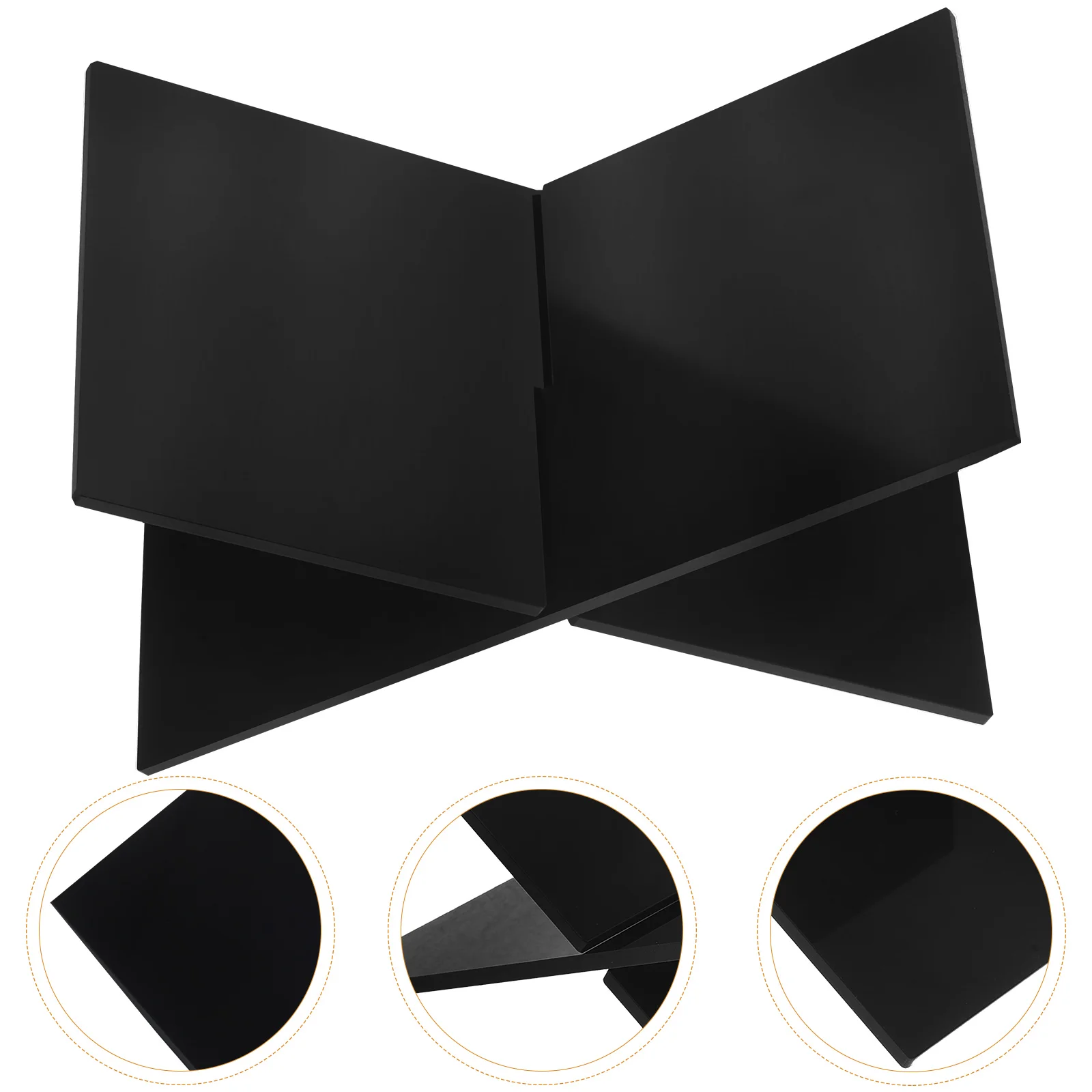 Acrylic Book Stand Small Black Stable Base Multi Function Reading Display Holder for Magazines Recipes Albums Platters