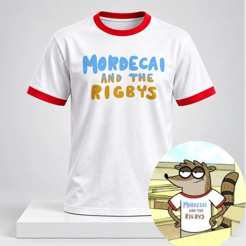 Funny TV Show Mordecai and the Rigbys Ringer TShirt TV Serie Graphic Tee Cartoon Unisex Streetwear Y2k Adult/Kid Set Tshirts