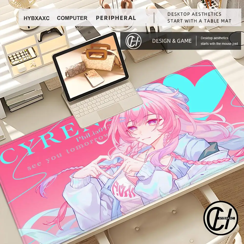 Kawali Anime Big 900×400mm Desk Mat New Pretty Cyrene Mice Mat Honkai Star Rail Mouse Pad PC Keyboard Pad Laptop Gaming Mousepad