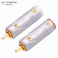 GD-PARTS High End Gold plated Copper Male RCA Plug Connector Adapter With Lock Hifi Audio Video AMP TV AV DVD Signal Cable DIY