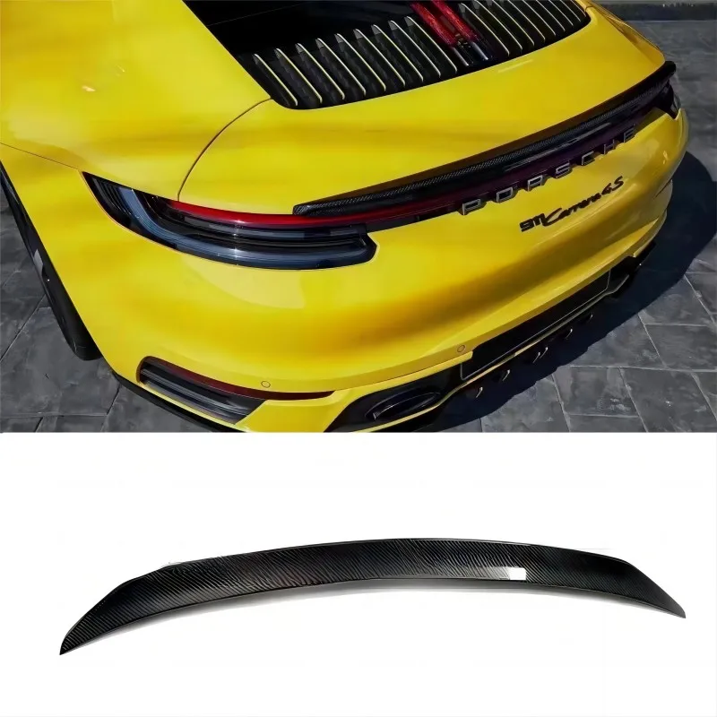 

For Porsche Carrera 911 992 SPOILER Car Styling Carbon Fiber Rear Lip Roof Spoiler Trunk Boot Wing 2019-2022