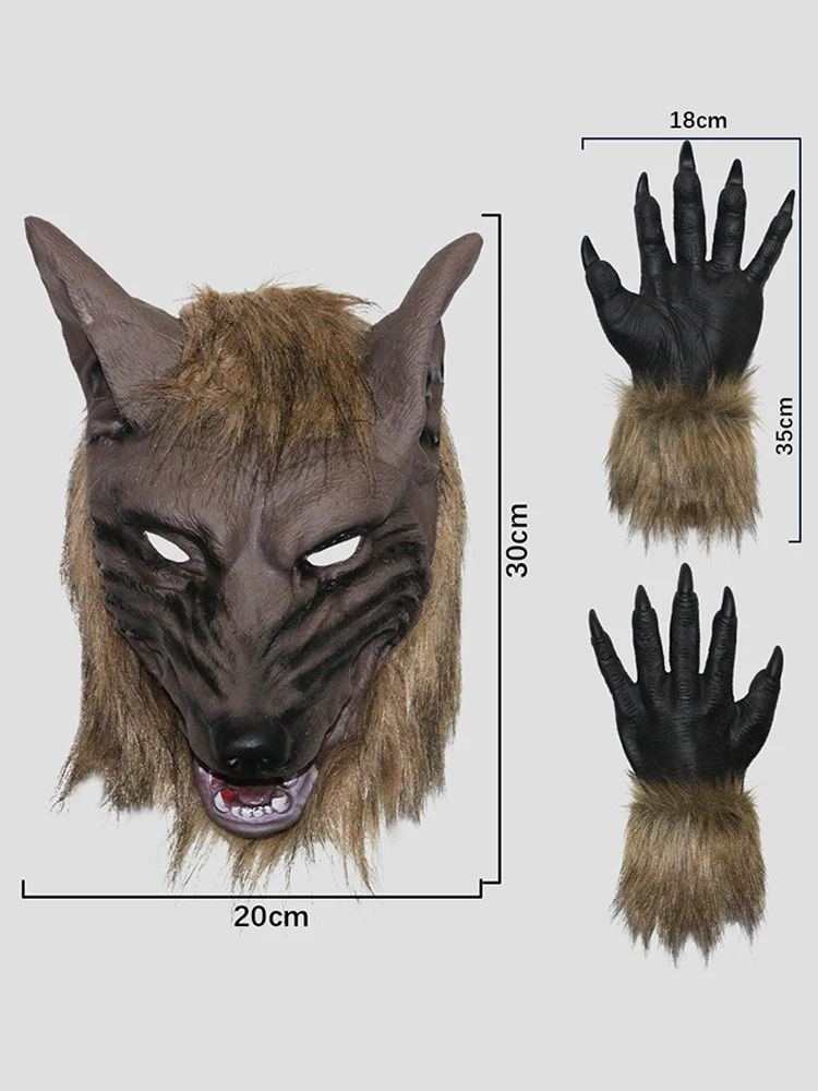Costumi Cosplay di Halloween Uomini Maschere di Cavallo Marrone Divertente Testa di Cavallo Maschera Lattice Lupo Animale Maschera Novità Copricapo Mascara De Lattice