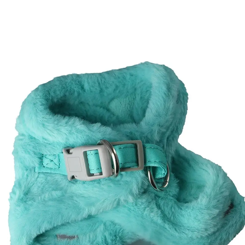 Fashion Solid Colors Dog Harness Leash Chihuahua Fur Reflective Clothes Winter Warm Pet Outdoor Travle Vest Pet Accessories
