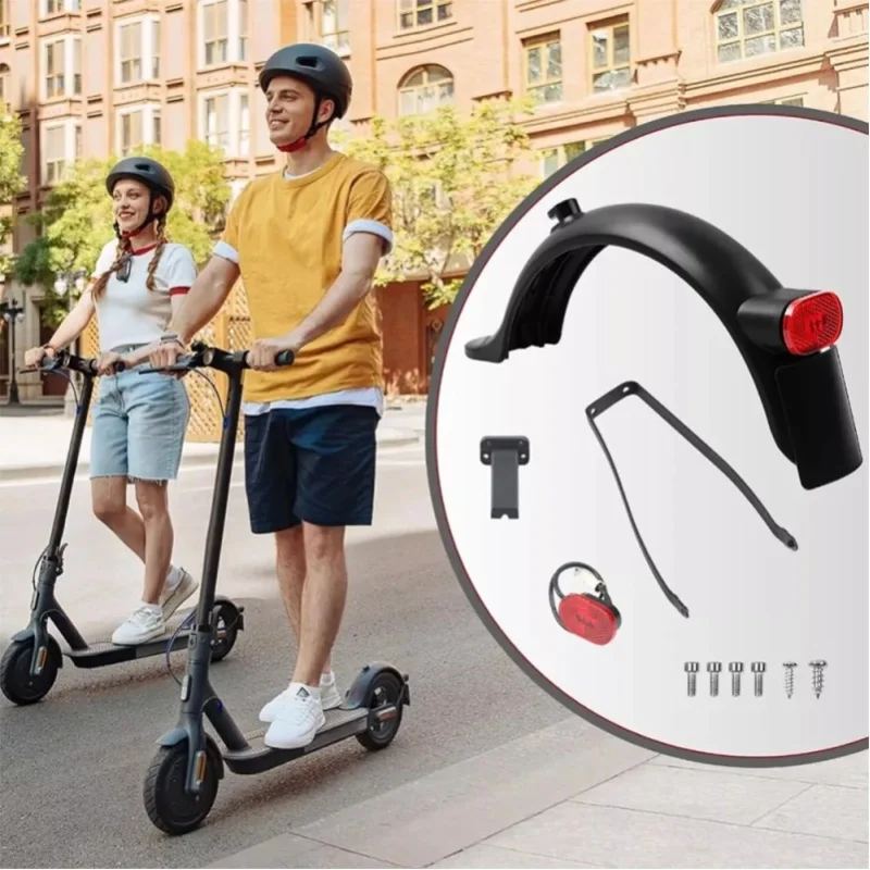 Verbessertes Hinterrad-Schutzblech für Xiaomi Scooter M365 Pro/1S/Pro 2, hinterer Schmutzfänger mit Rücklicht und Kennzeichenhalterung, 13 Zoll Schutzblechhalterung