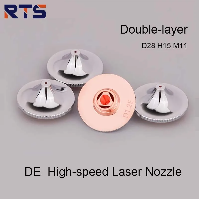 RTS D28 Laser Nozzle Double Layer Copper Nozzles M11 D1.0E For HANS PENTA/WSX Cutting Head Super Speed High Power Overspeed