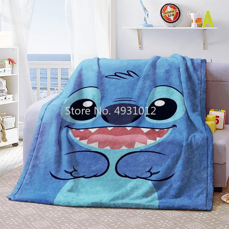 

Cute Lilio & Stitch Anime Thick Blanket Soft Flannel Warm Decoration Bed Home Throw Sofa Blankets Baby Kids Boys Girls Gift