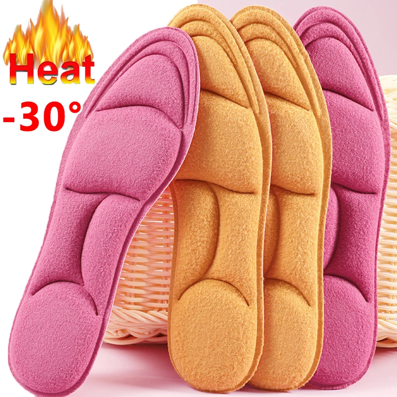 Self Heated Thermal Insoles Feet Thicken Warm Memory Foam Arch Support Insoles Women Winter Sports Shoes Self-heating Shoe Pads