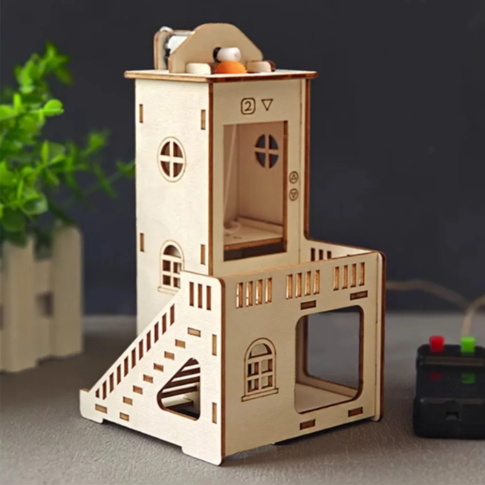 

Модель комнаты с электрическим лифтом, детская научная игрушка, STEM Technology, комплект физики, деревянная головоломка, обучающие развивающие игрушки для детей