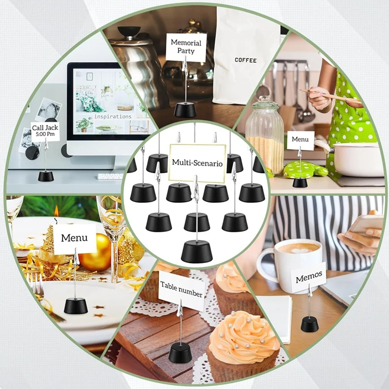حامل بطاقة مكان مع مشبك ، صورة ، مشابك مذكرات ، قاعدة خشبية ، حامل رقم الطاولة ، قائمة طعام ، ديكور حفل زفاف ، 24: من