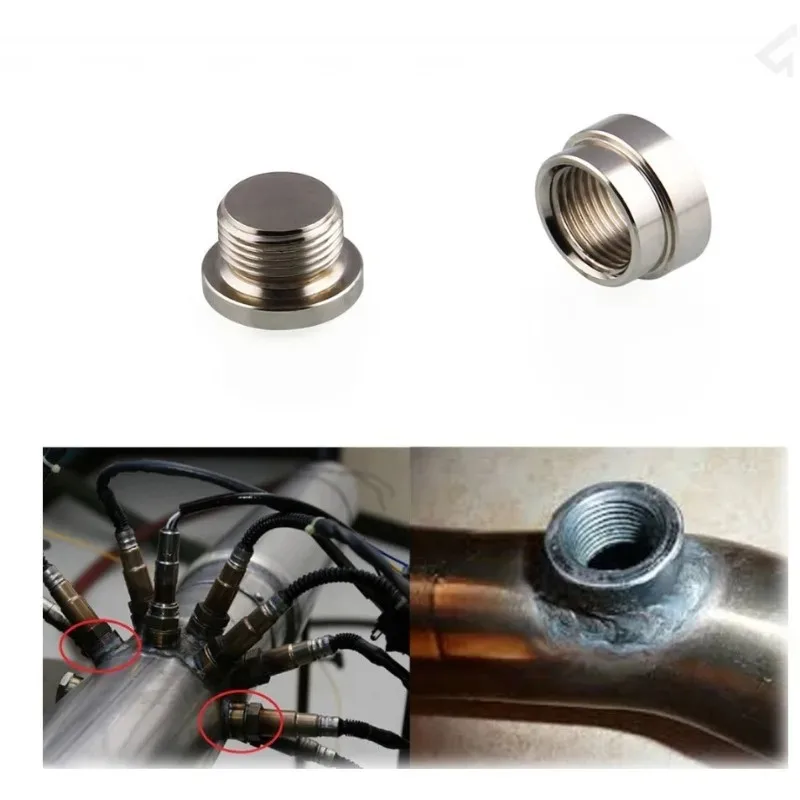 1/10pcs for Exhaust Oxygen Sensor Welding Install Lambda Sensor Nut and Plug for M18*1.5 Stainless Steel S304 Bung and Nut Kit