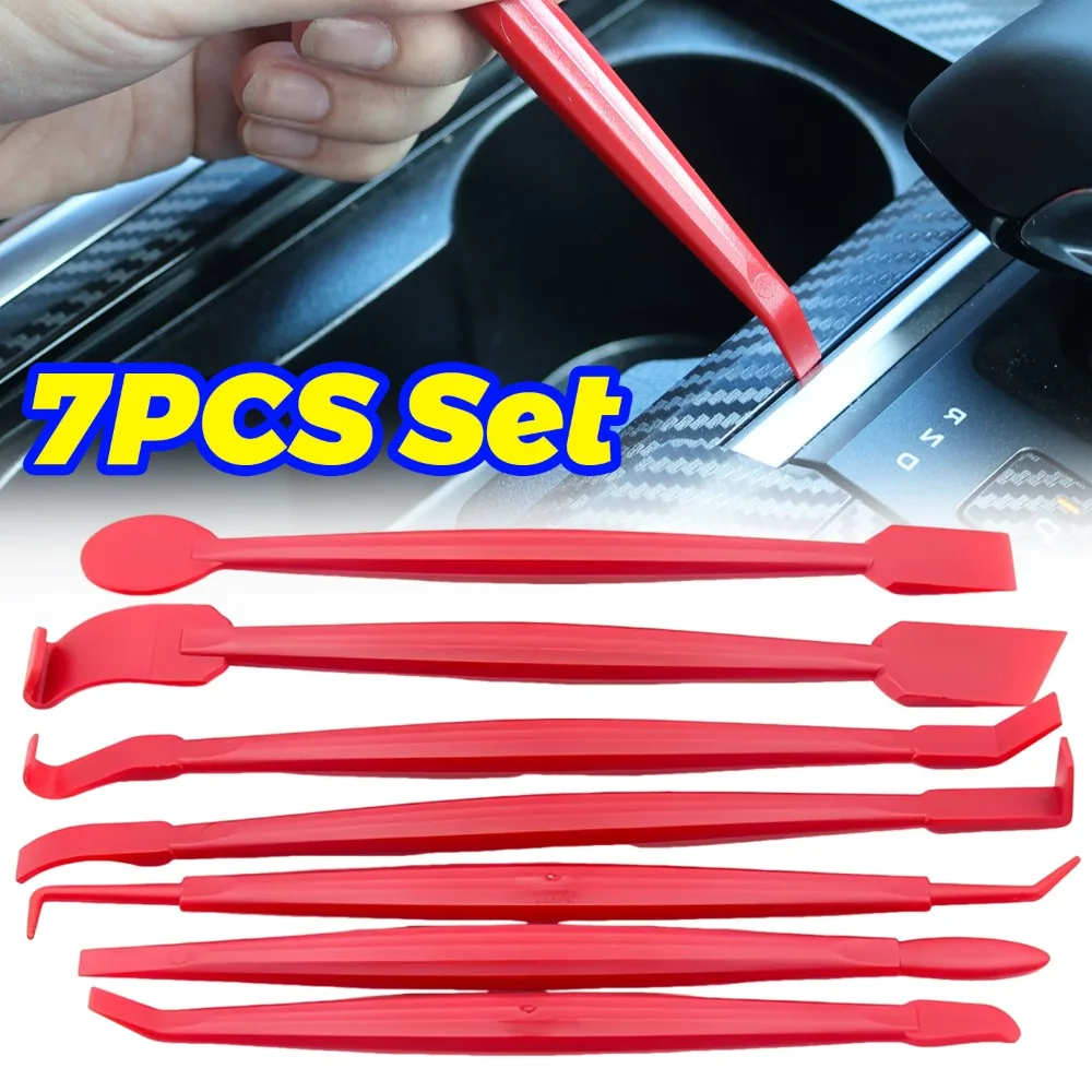 

7 шт., набор инструментов для упаковки автомобильной виниловой пленки, тонировка окна, наклейка из углеродного волокна, ракель, универсальная наклейка для укладки кузова, скребок для установки