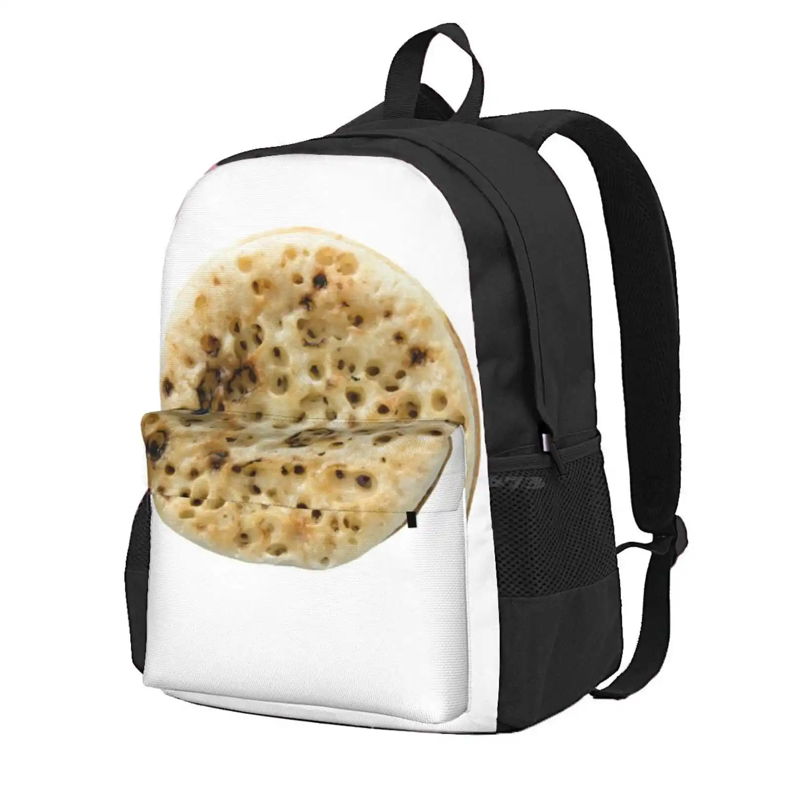 Crumpet Buttered Overhead Hot Sale Schoolbag Backpack Fashion Bags Crumpet Food British Traditional Snack English Breakfast