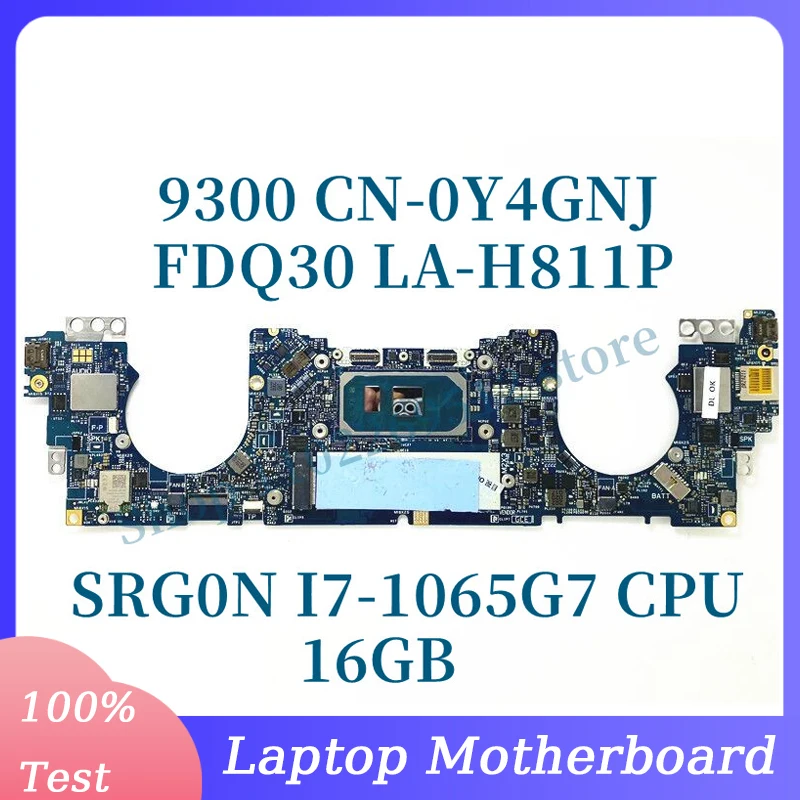 

CN-0Y4GNJ 0Y4GNJ Y4GNJ With SRG0N I7-1065G7 CPU 16GB For Dell XPS 9300 Laptop Motherboard LA-H811P 100% Full Tested Working Well