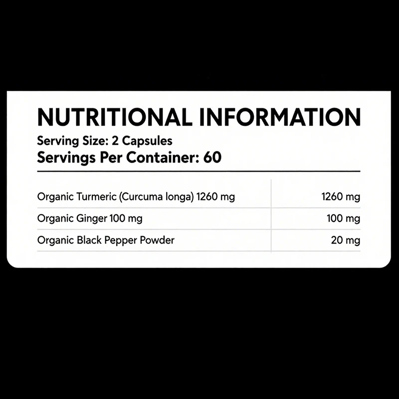 

Organic Turmeric Capsules - Contains Black Pepper To Help Promote Digestive Health, Improve Joint Health and Boost Energy