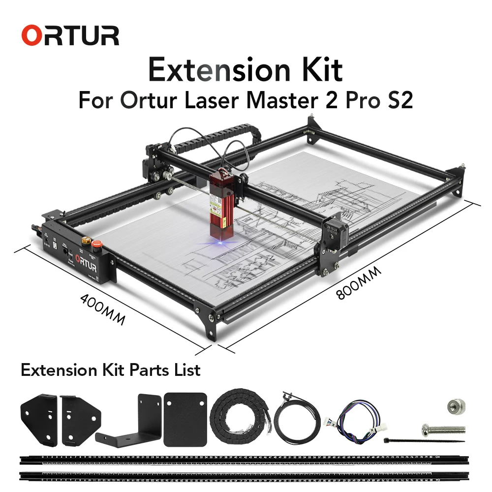 Ortur Lazer Master 2 Pro Desktop CNC Laser Engraver Area Expansion Kit 31.5 X15.7\'\' Y-axis Extension Frame 800*400mm DIY Tools