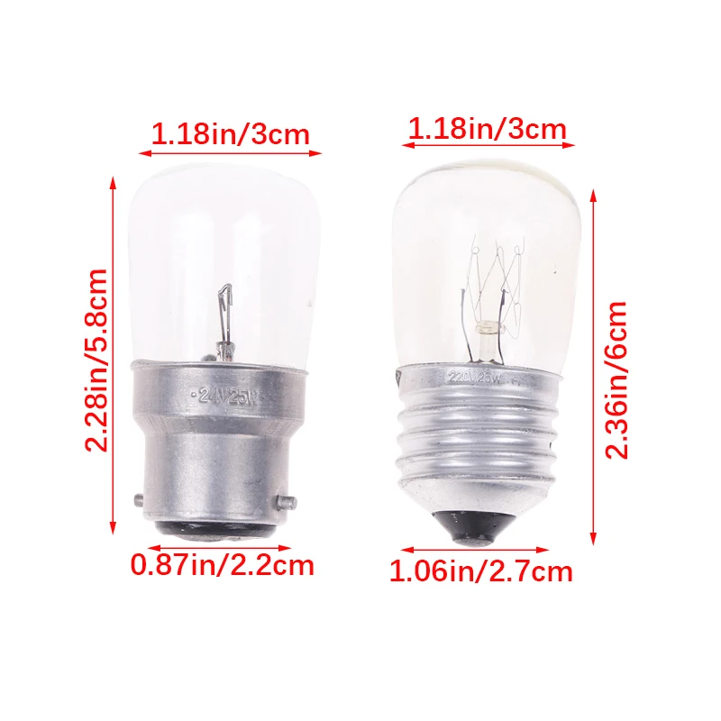1PCS B22 Baionetta E27 Vite 12V/220V 15W 25W LED Filamento Luce Frigo Lampadina Mini COB Lampada Per Macchina Da Cucire cappa