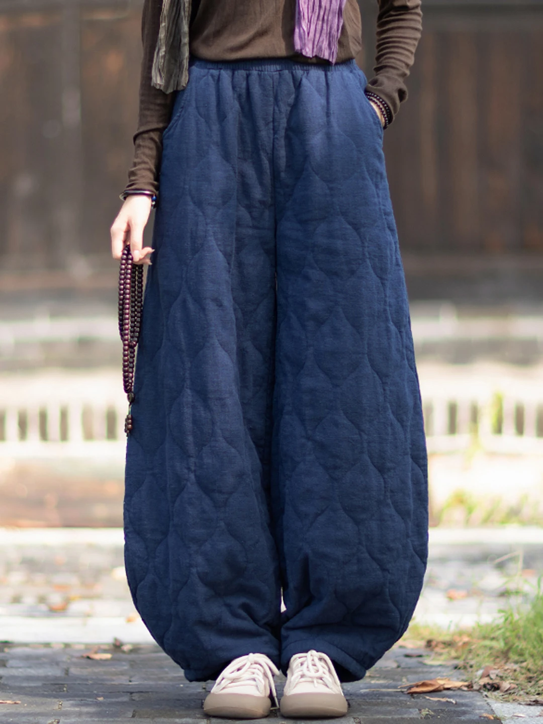 

Retro Zen Gourd Thiened Cotton Pants Women's Winter New Loose High Waist Warm Cotton Trousers Outerwear Lantern Pants
