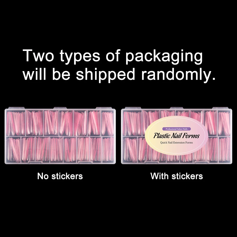 BNG 150Pcs/box Dual Forms Nails for French Manicure Acrylic Mold for Nail Extension Rim Inside The Mold Arched Almond Nail Forms