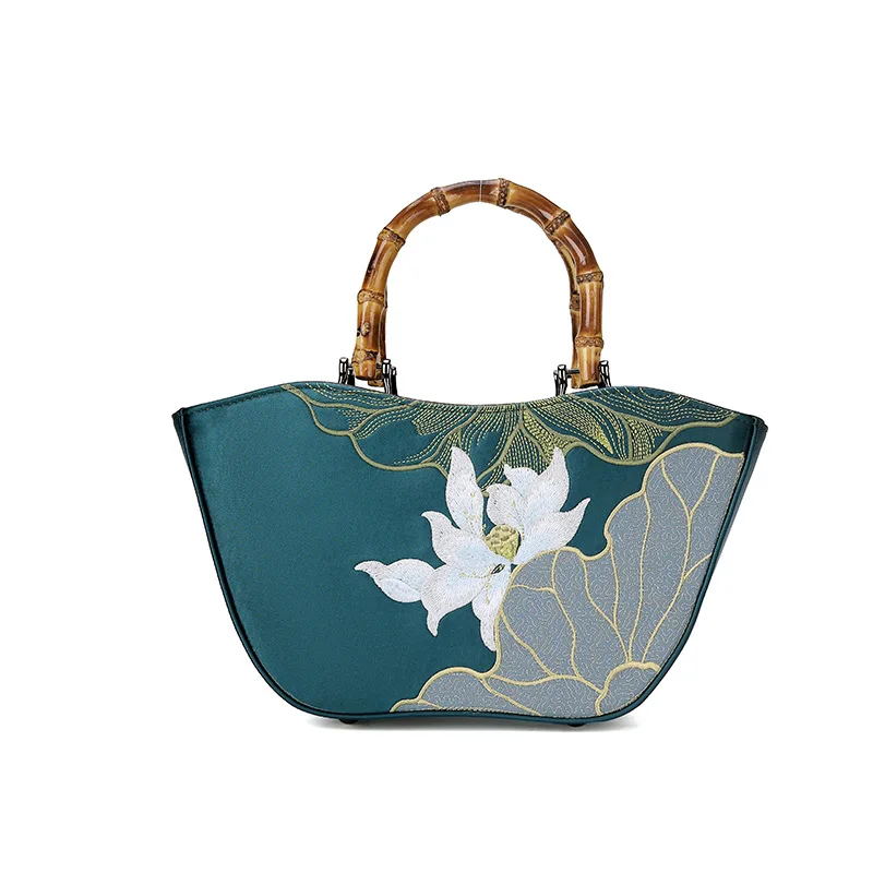 2024 Fine Embroider Women\'s Handbags Vintage Chinese Style Bamboo Joint Handbag Wedding Prom Party Evening Bag Ladies Clutches