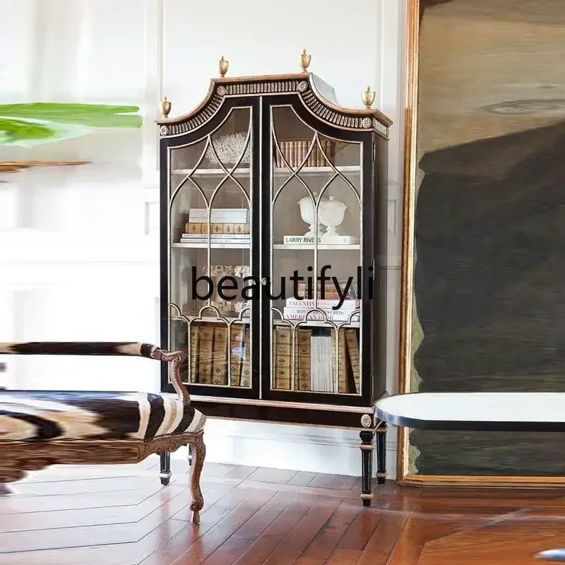 

ff French retro solid wood carving flowers, American country decorative cabinets, lockers, storage cabinetsA