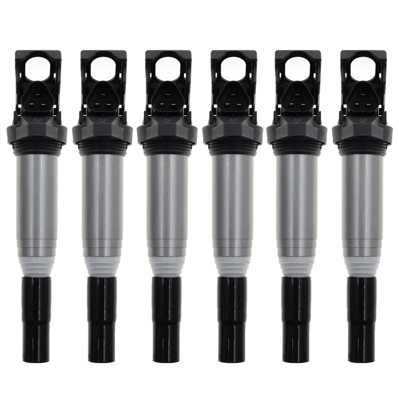 6PCS 12138616153 12137594596 Ignition Coils For BMW E60 E61 F10 F18 F11 E39 F07 520I 523I 525I Ignition System