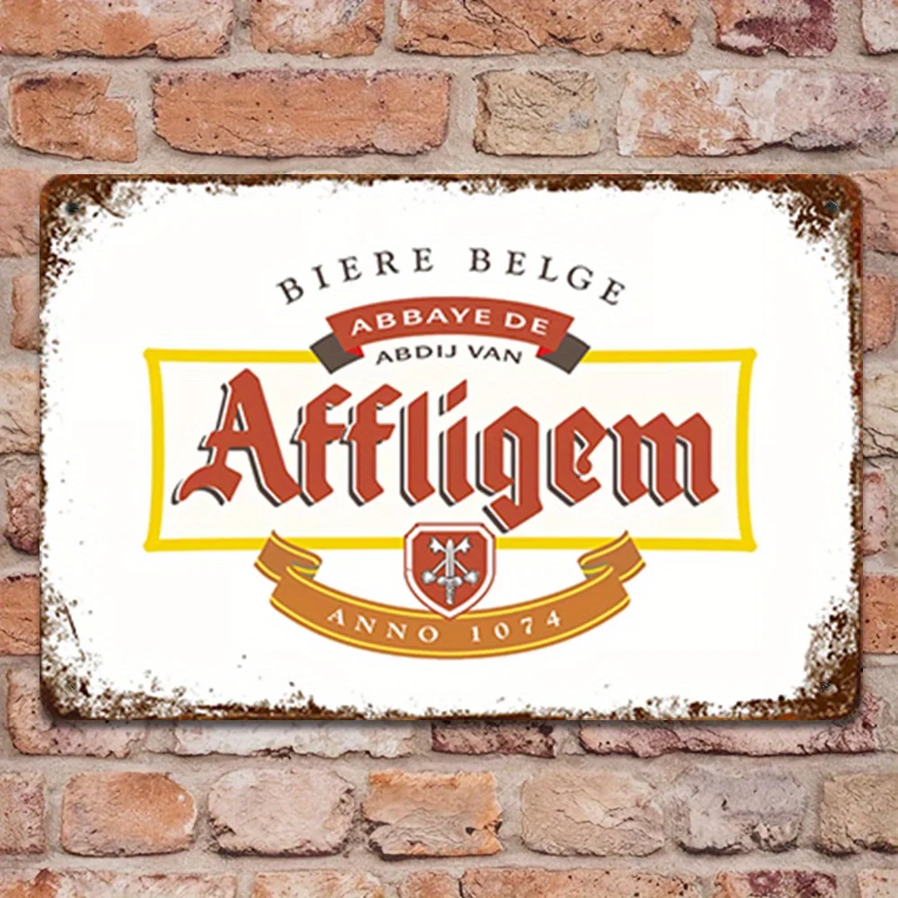  Vintage AffliSynthetic Gemstone Beer Metal Sign -  Retro Gauge Steel Wall Art with Pre-Drilled Holes, Waterproof,Weather Resist