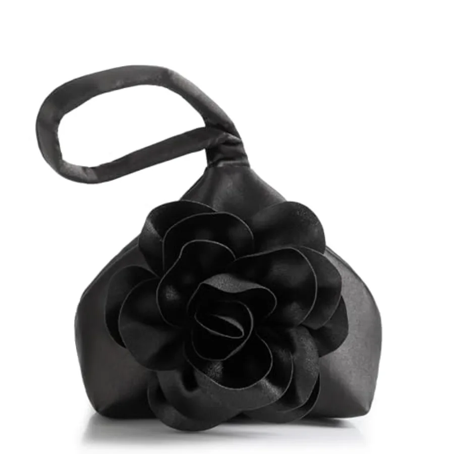 

Clutch Purses for Women - Evening Bags Flower Satin Handbag Classy Wristlet Purse for Party Daily Wedding