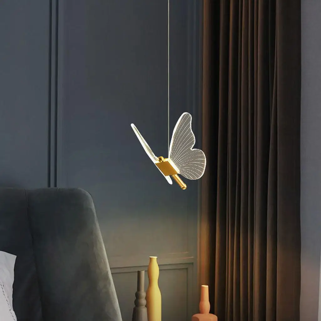 Adjustable Butterfly LED Hanging Pendant Lamp Acrylic Chandelier Ceiling Lights for Bedroom Corridor