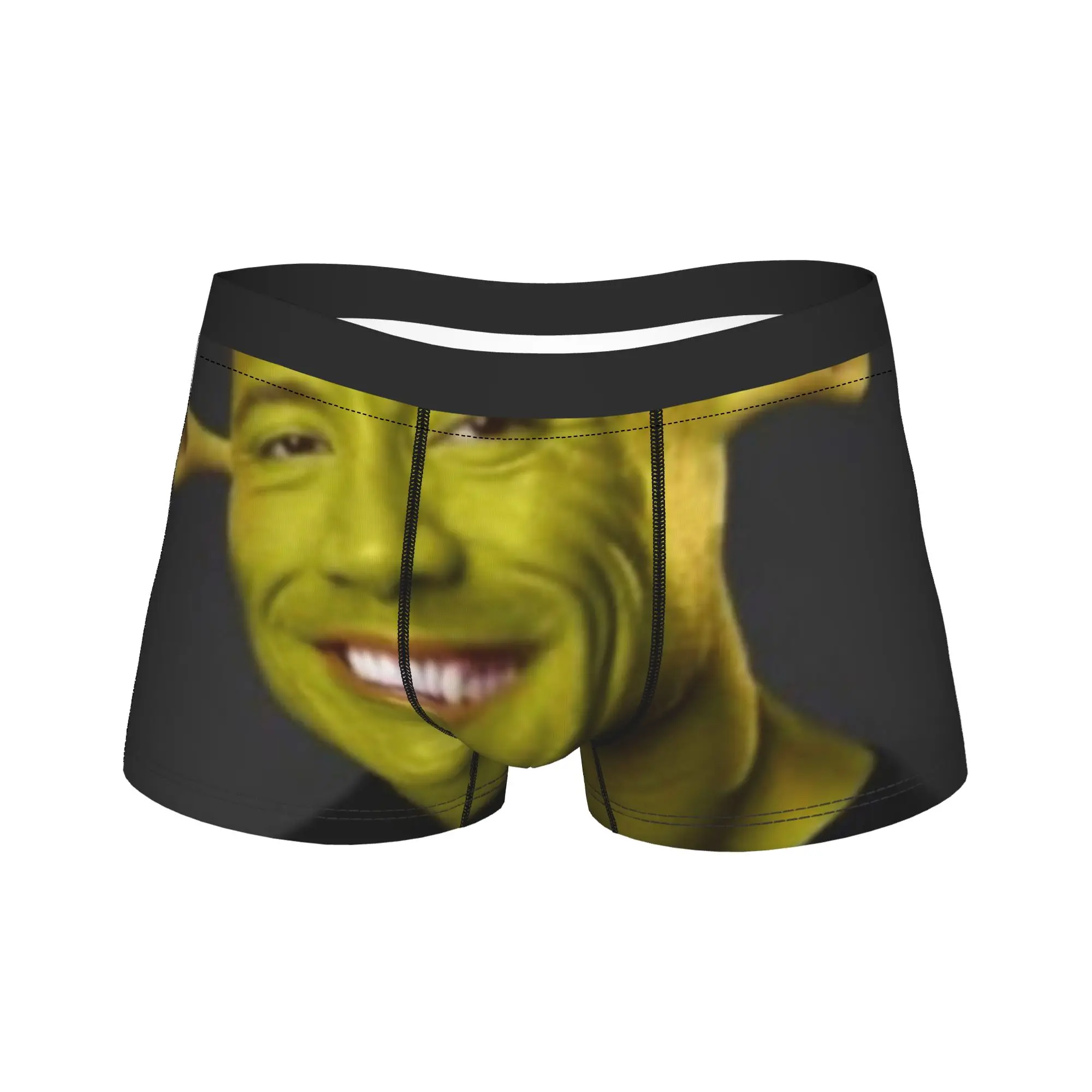 

Мужское длинное нижнее белье с рисунком лица, забавные мемы, новинка, трусы-боксеры, шорты, мужские дышащие трусы, большие размеры