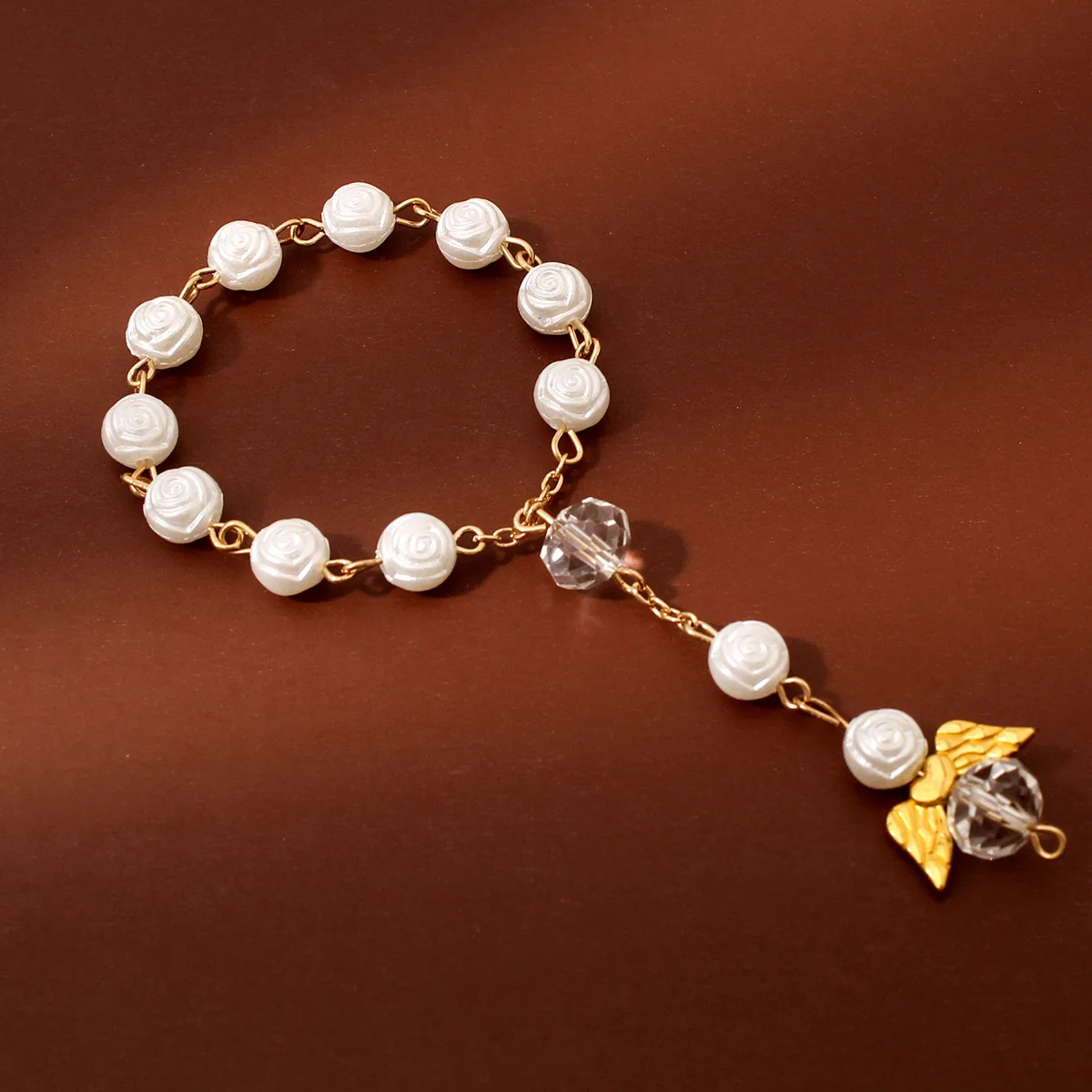 Europe, America and 2026 new pink imitation pearl women's fashion bracelet summer men's and women's versatile jewelry gifts