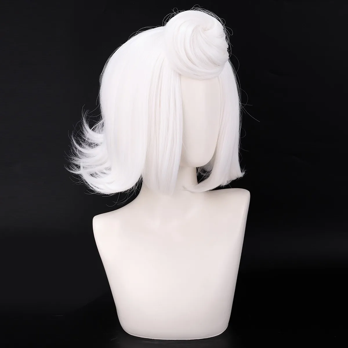 Anime Hazbin Rosie Cos Anime Hotel Rosie Cosplay Wig Short White Heat Resistant Synthetic Hair Women Halloween Role play Wig view 4