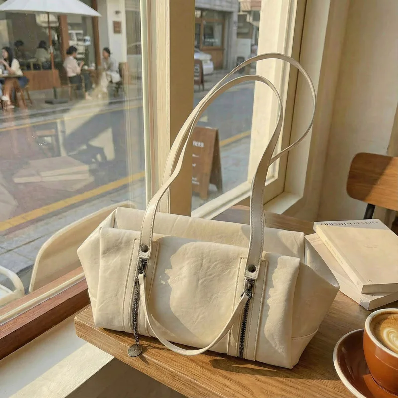 

Модная сумка через плечо, большая вместительная сумка-подушка с ручкой, модная удобная и универсальная текстурированная сумка, простой дизайн