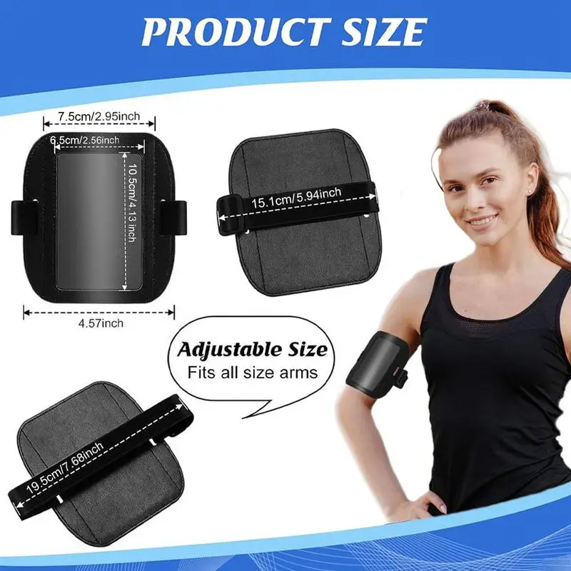 PU Leather Arm ID Document Badge Holder Adjustable Waterproof Name Card Sleeve Armband Access Card Pass Arm Card Holder