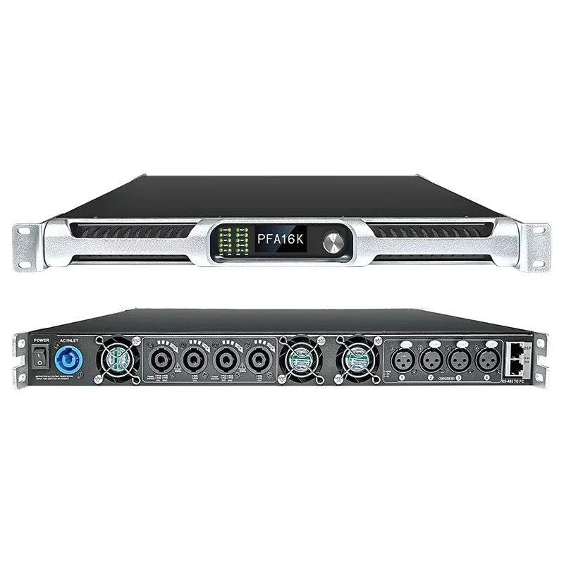 PFA16KDSP 4‑Channel 1600W 1U Rack‑mount Digital DSP Amplifier, Professional HIFI Power Amp for Stage Performance & Home Cinema