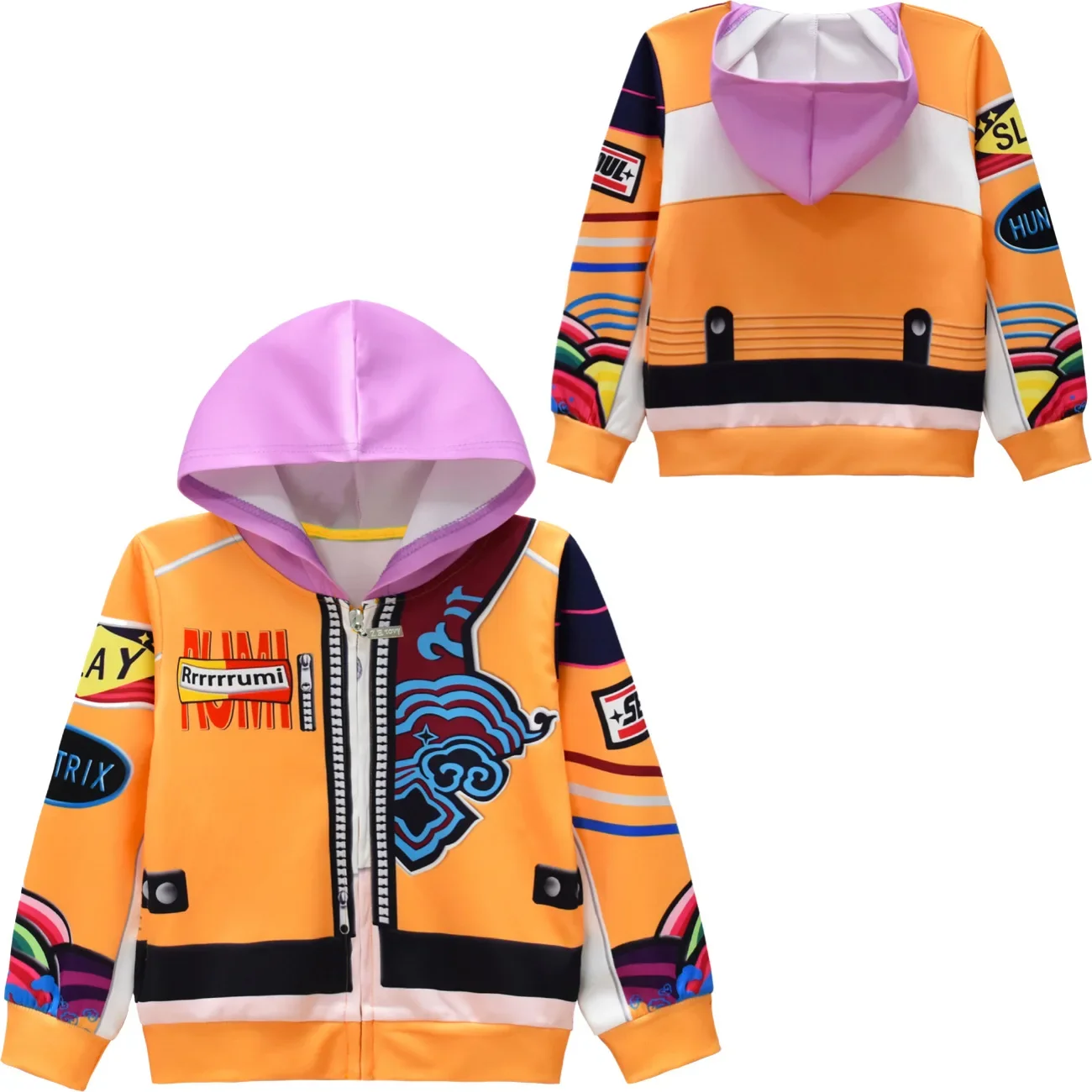 2025 مجموعة الهالوين de vêtements pour enfants، dessin animé Kpop Demon Hunters، Rumi Mira Zoey، Haut à manches