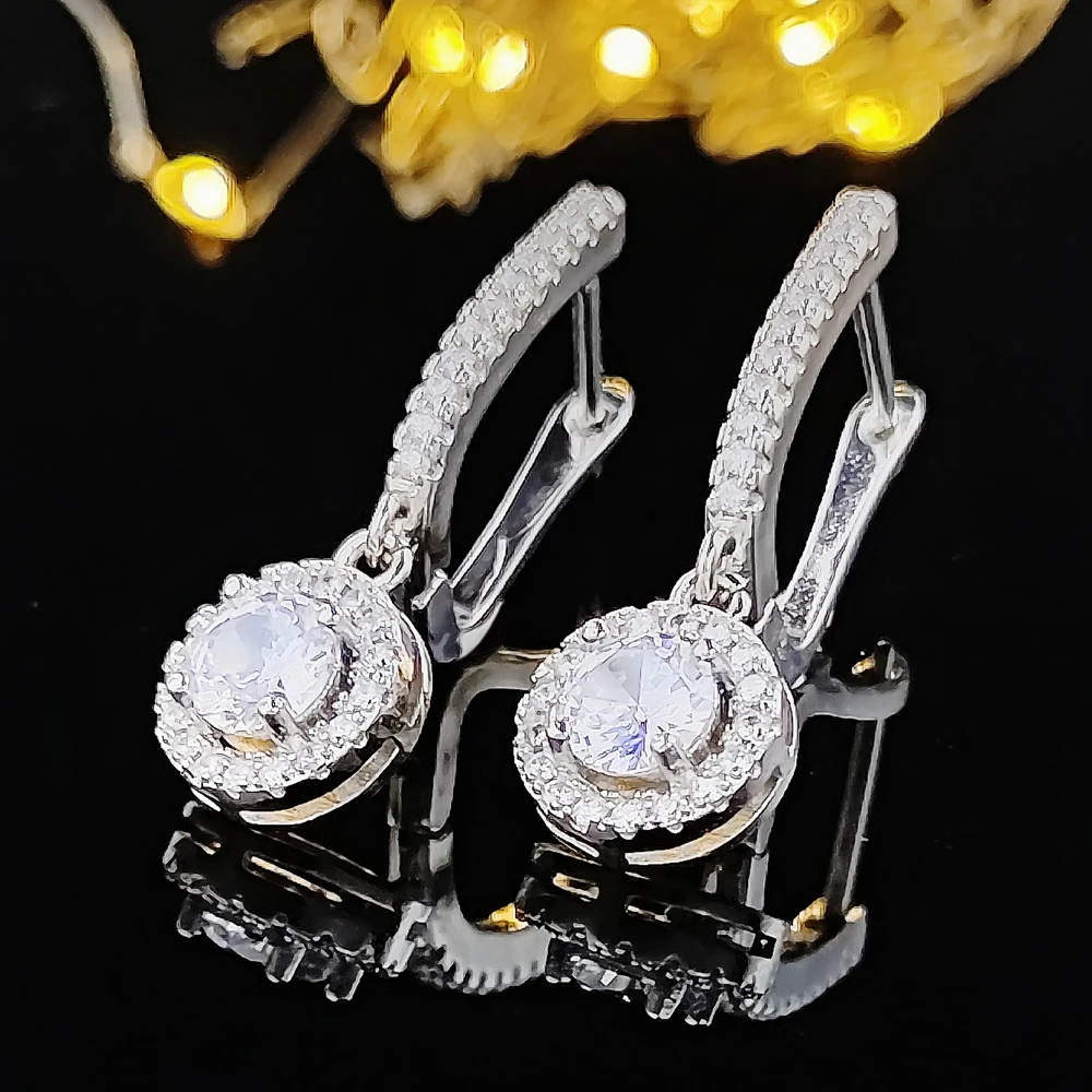 2024 New Arrival Trendy Halo Rose Gold Silver Color Korean Earrings Fashion Jewelry for Women Free Items Gift E5608