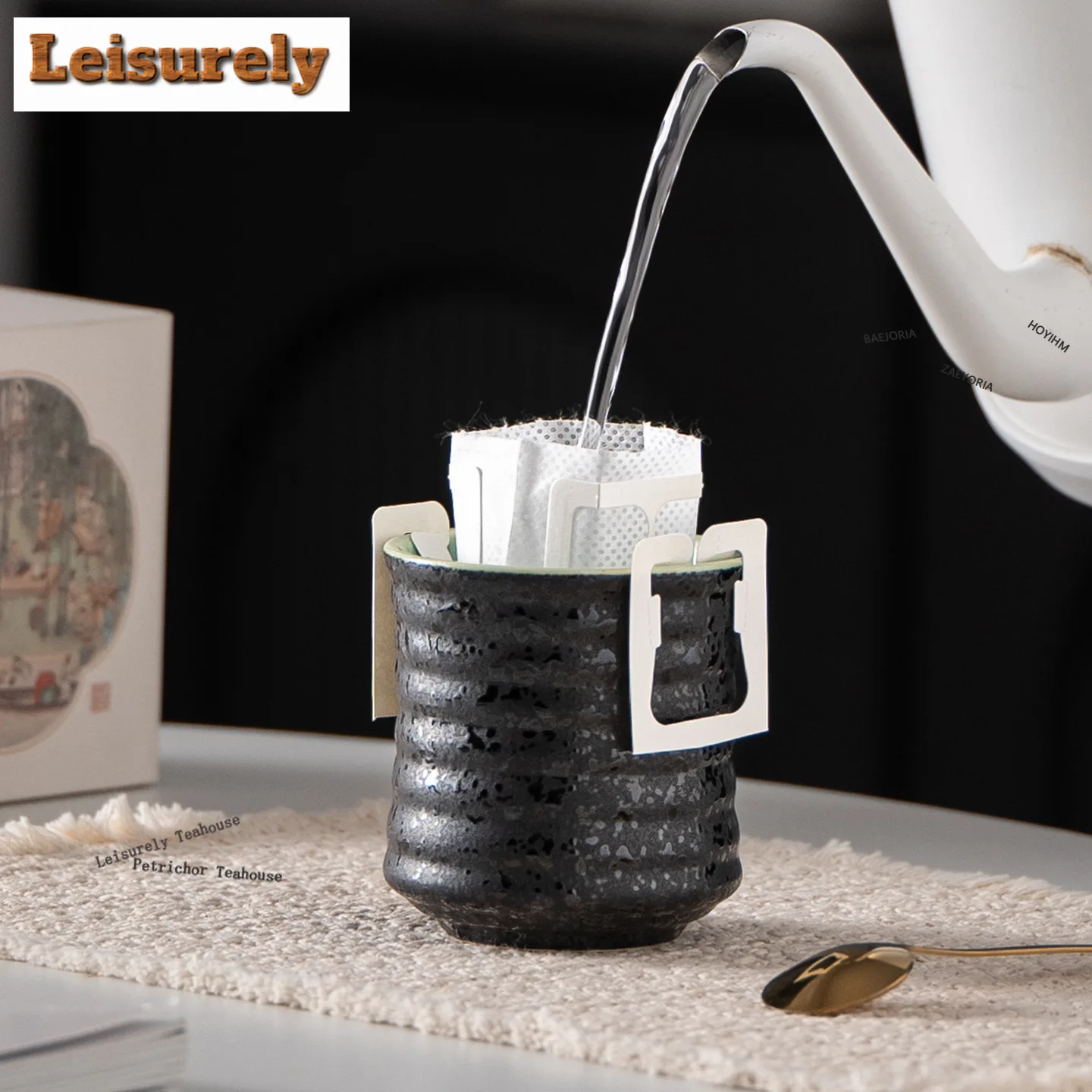 HOYIHM 220ml Screw Thread Coffee Mug Cappuccino Latte Cup Afternoon Tea Mug Coffee Milk Pot Office Water Cup Teaware Ornaments