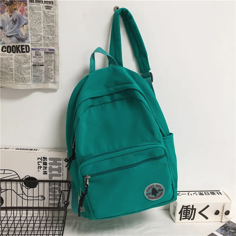 Ragazza tinta unita moda borsa da scuola studente universitario donna zaino Trendy Travel Lady Laptop zaino carino verde nuova borsa femminile