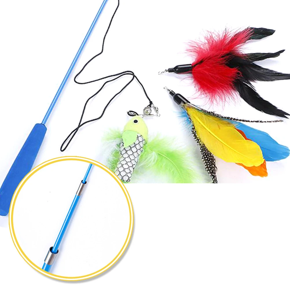 

1 Set Interactive Cat Feather Teaser Wand Stick For Engaging Cat Playtime Activity