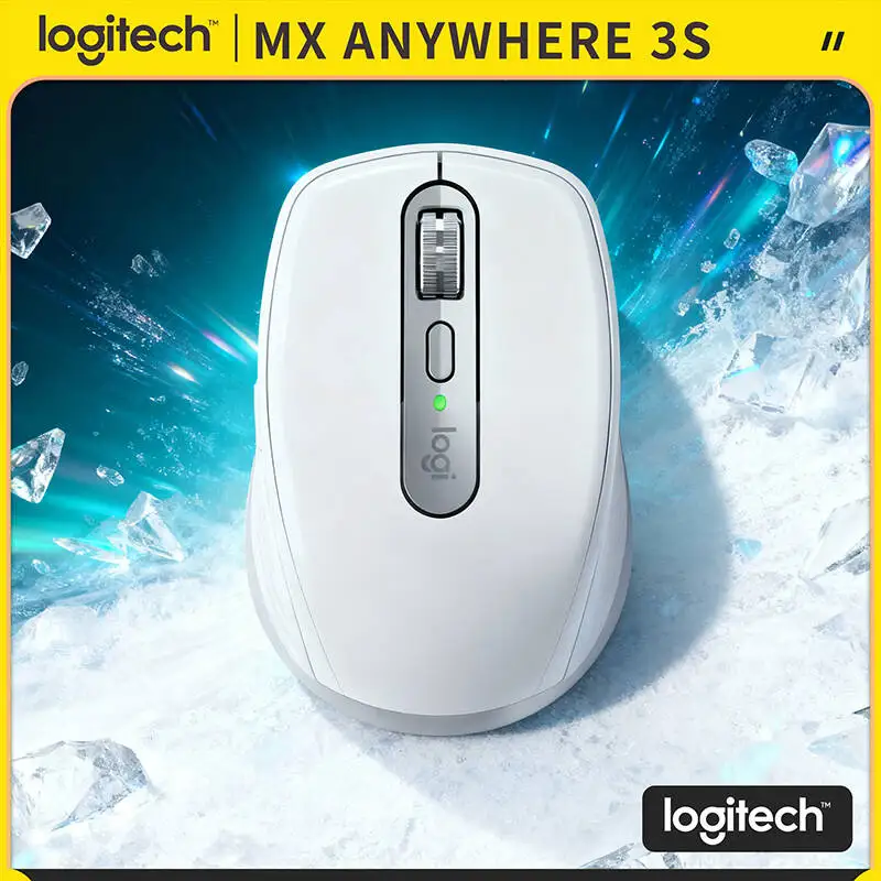

Logitech MX Anywhere 3S Wireless Mouse - 8000 DPI, Hyper-Scroll, Silent Click, Anti-Slip Grip for Site Office Work