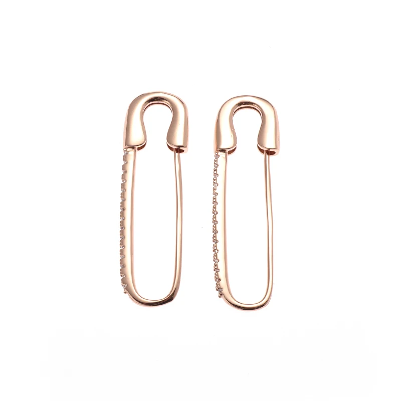 Niche Creative Design Paper Clip U-Shaped Men's and Women's Hypoallergenic Copper Earrings Personalized Fashion Items