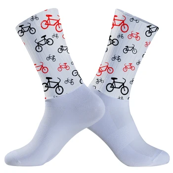 Neue Sommer Anti Slip Nahtlose Atmungsaktive Radfahren Socken Aero Bike Abgrifffeste Straße Socken