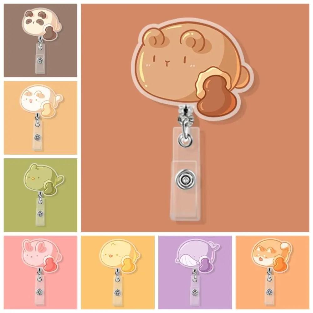 

Animal Style Dumplings Animals Badge Reel Dumplings Cartoon Animal Cartoon Retractable Badge Reel Cat Creative